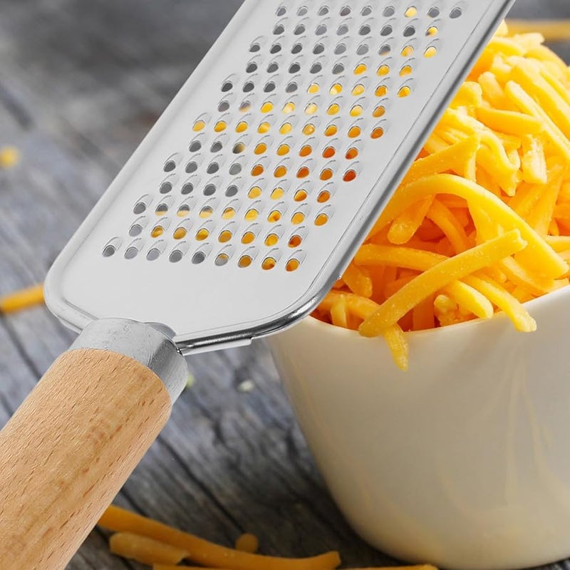 Stainless Steel Cheese Grater Set With Wooden Handle Multipurpose Kitchen Gadget - Image 4